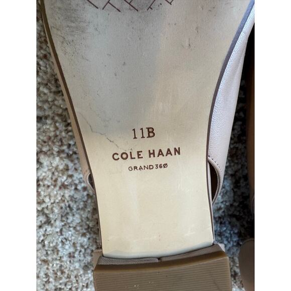 COLE HAAN Bria Flat Slingback Cutout Square Toe Brush Beige leather shoe, 11 - Picture 10 of 11